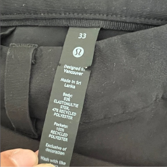 Lululemon Men’s ABC Classic Pants Black Size 33 Slim Stretch Work Casual - Picture 3 of 4